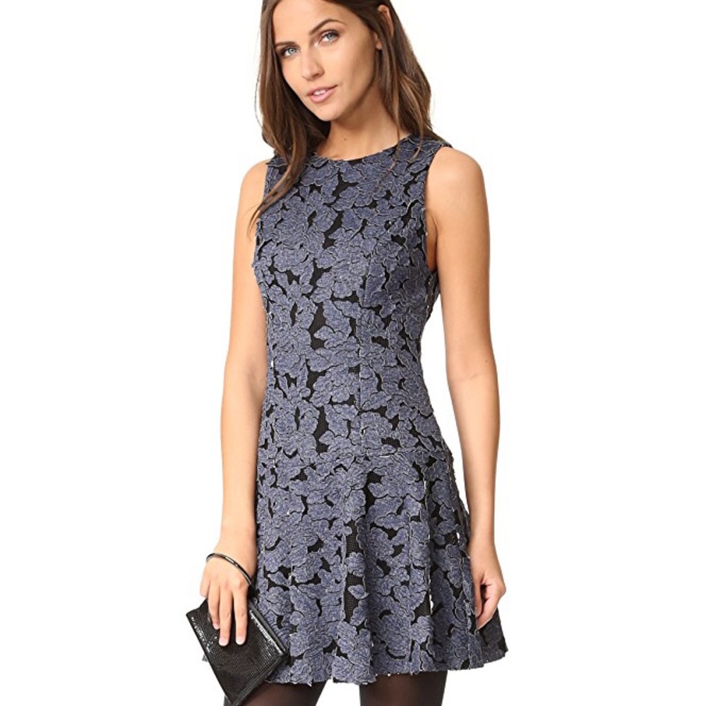 Alice + Olivia Blue and Black Dress